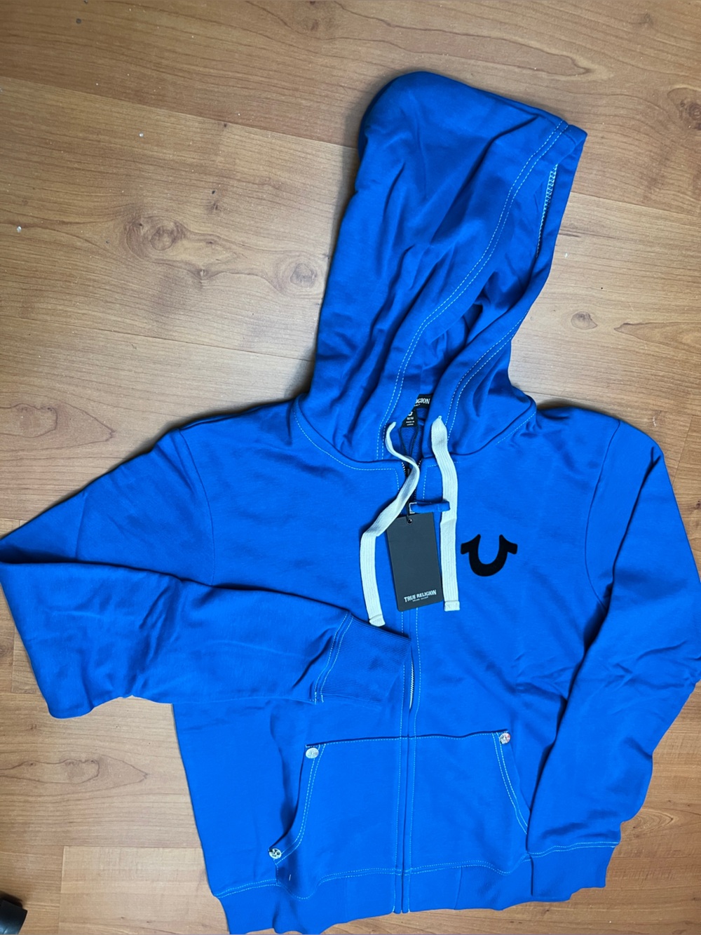 True Religion full zip up hoodie with front pockets new with tags 119 retail